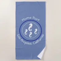 Beach Towel - Sea Horses and Home Port