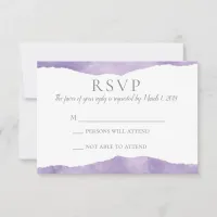 Lavender Watercolor Wedding Invitation RSVP