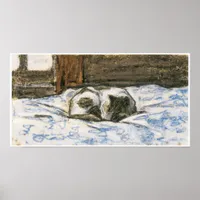 Cat Sleeping on a Bed by Claude Monet Poster