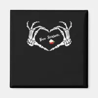 Skeleton Hand Heart Boo Season Spooky Vibe Magnet