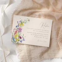 Wildflower Boho Watercolor Wedding Reception Enclosure Card