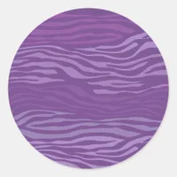 Purple Zebra Abstract Classic Round Sticker