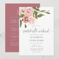 Blush and Rose Gold Bachelorette Weekend Itinerary Invitation