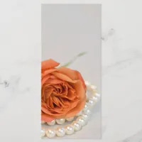 Orange Rose and White Pearls Wedding Program