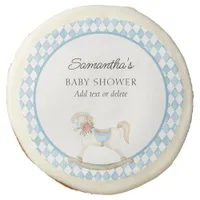 Derby Race Rocking Horse Watercolor Baby Shower Sugar Cookie