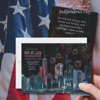 NYC Skyline Starry Night 4th of July Celebration  Invitation