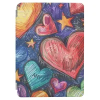 Hand Drawn Hearts & Stars iPad Pro Cover