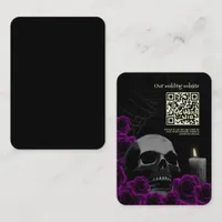 Black Creepy Gothic Wedding with Purple Rose Enclosure Card