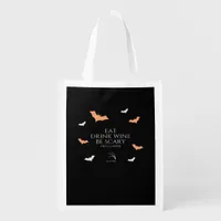 Hallowine Halloween Quote Eat Drink Grocery Bag