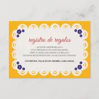Papel Picado Yellow Nuestra Boda Spanish Wedding Enclosure Card