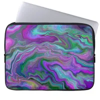 Purple, Green and Blue Fluid Art    Laptop Sleeve