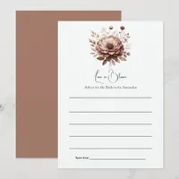 Love in Bloom Mocha Mousse Floral Bride to Be Advice Card
