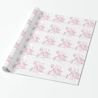 Hummingbird Abstract Pink Wrapping Paper