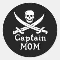 Captain Mom Classic Round Sticker