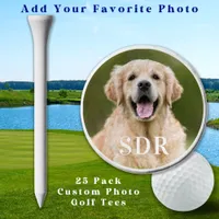 Custom Photo Personalized 3 Initial Monogram  Golf Tees