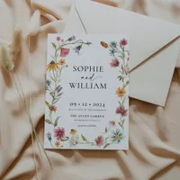 Watercolor Wildflower Wedding Invitation