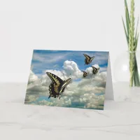 Greeting Card - Butterflies in Cloudy Sky