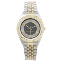 Elegant Black Gold Silver Foil Personalized Watch