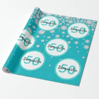 50th birthday teal green glitter diamonds wrapping paper