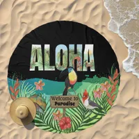Vibrant Aloha Welcome to a Paradise Beach Towel