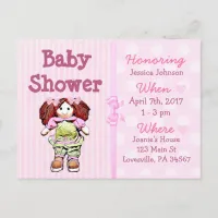 Baby Girl Pink Doll Baby Shower Invitation