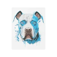 White Pitbull with Blue Eyes Metal Print
