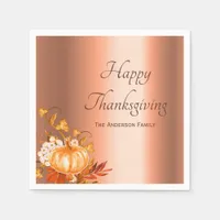 Thanksgiving fall pumpkin harvest copper napkins