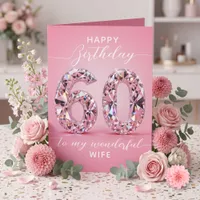 Glamorous Sparkling Pink Diamond 60th Birthday Card