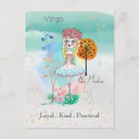 Zodiac Sign Virgo Maiden Whimsical Girl Postcard