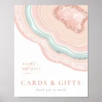 Agate Geode Glitter Cards & Gifts Rose Gold ID647 Poster