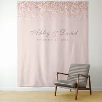 Rose Gold Confetti Blush Pink Photo Booth Backdrop