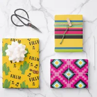 Colorful Mexican Fiesta Pattern Wrapping Paper Sheets