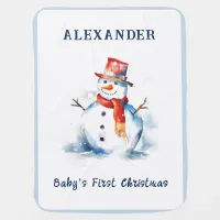 Baby's First Christmas Festive Snowman Cute Baby Blanket