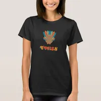 Orange & Teal Turkey Vibes Adult T-Shirt