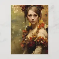 autumn renaissance princess  postcard