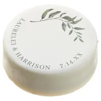 Simple Eucalyptus Botanical Wedding Chocolate Covered Oreo