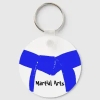 Martial Arts Light Blue Belt Keychain