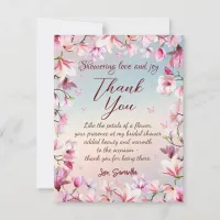 Blossoming Romance - Bridal Shower  Thank You Card