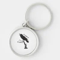 F-Caw-F Crow Pun Funny Bird Cawing Grunge Creative Keychain