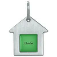 Custom Personalized Name Photo Art Kelly Green Pet ID Tag