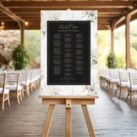 Pearl Blush Floral Seating Chart Ebony Frame ID989 Foam Board