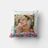 Watercolor Floral Modern Gift for Mom with Quote Throw Pillow