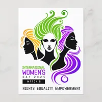 Stylized Colorful Trio of Women IWD 2025 Postcard