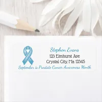 Light Blue Awareness Ribbon Label