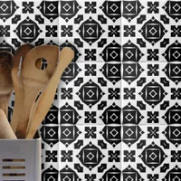 Cool Stylish Black and White Geometric Pattern Ceramic Tile