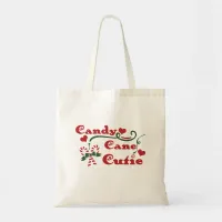 candy cane cutie tote bag