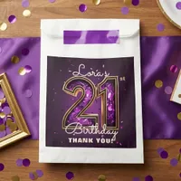 Purple Gold Amethyst Glam 21st Birthday Party Favor Bag