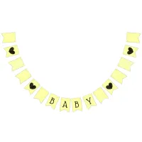 Yellow and Black Baby Heart Garland Banner