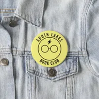 Minimal Text Yellow Line Art Book Club Logo Button