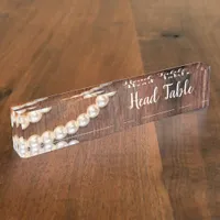 Rustic Pearls Barn Wood Country Wedding Head Table Name Plate